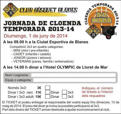 Es busquen Fotògrafs pel Club Basquet Blanes