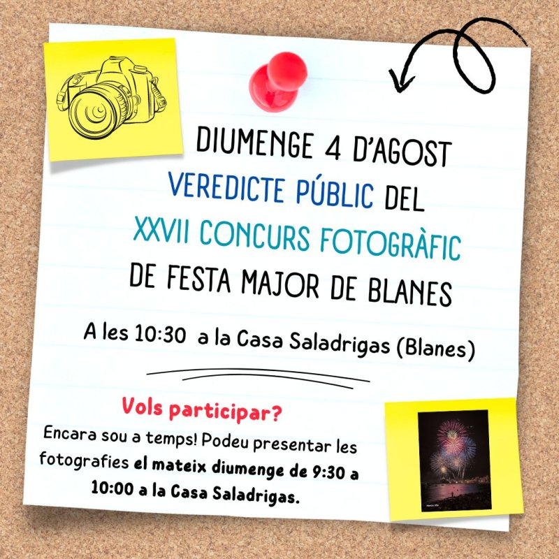 VEREDICTE XXVII CONCURS FOTOGR&Agrave;FIC DE FESTA MAJOR DE BLANES