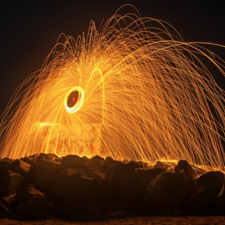 Sortida fotogràfica - Lightpainting amb llana d'acer