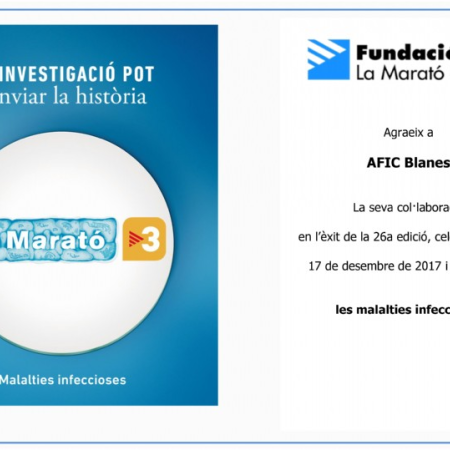 Agraiment de la Fundació la Marato TV3
